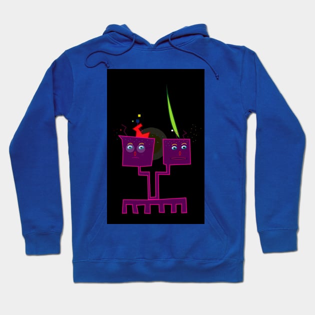 Robot and Alien Hoodie by momomoma